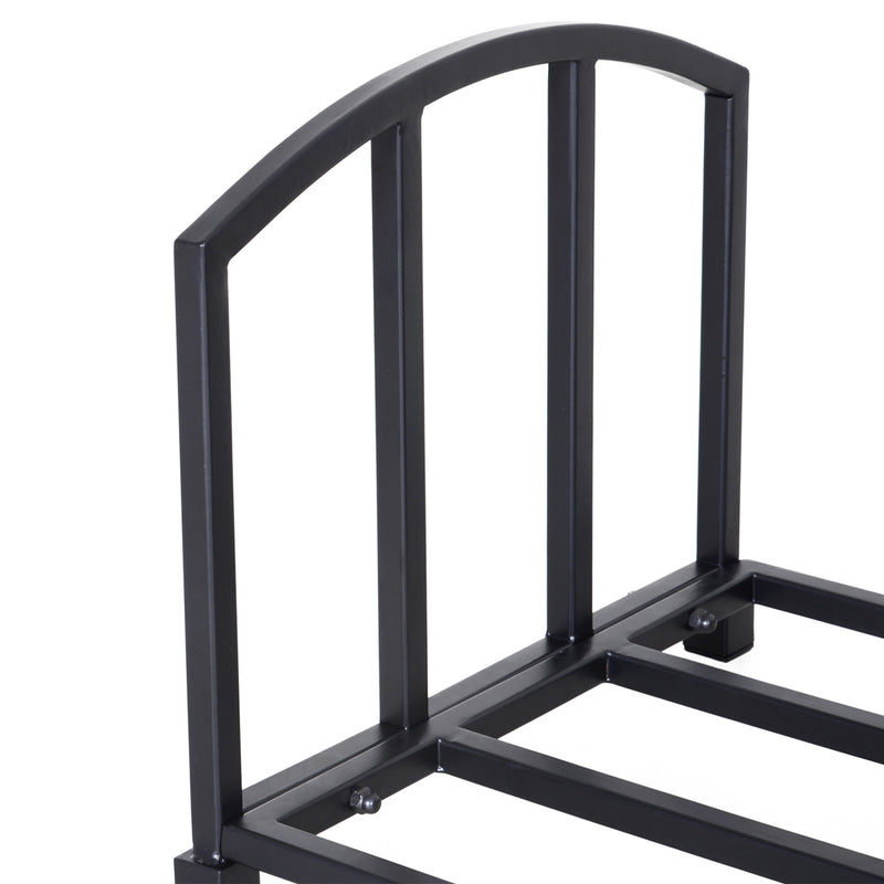 Portalegna per Camino con 4 Attrezzi 39x39x68 cm in Metallo Nero