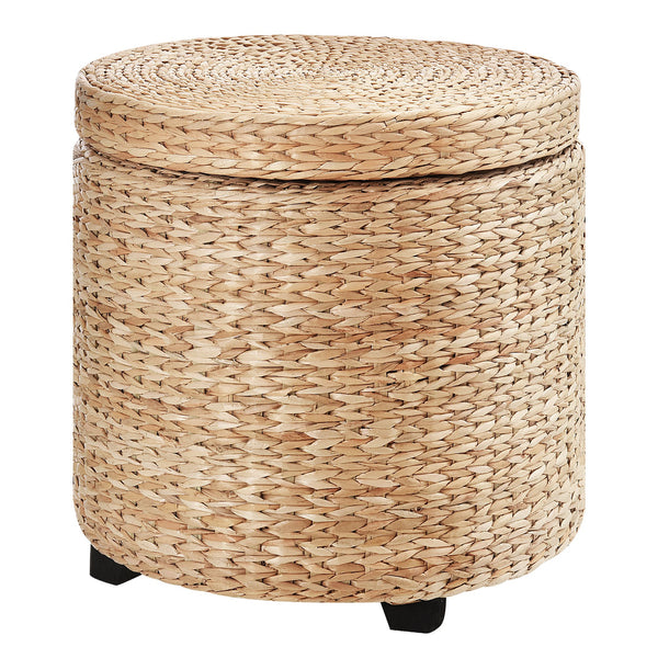 Pouf Contenitore Tondo Ø43x43 cm in Rattan Khaki prezzo