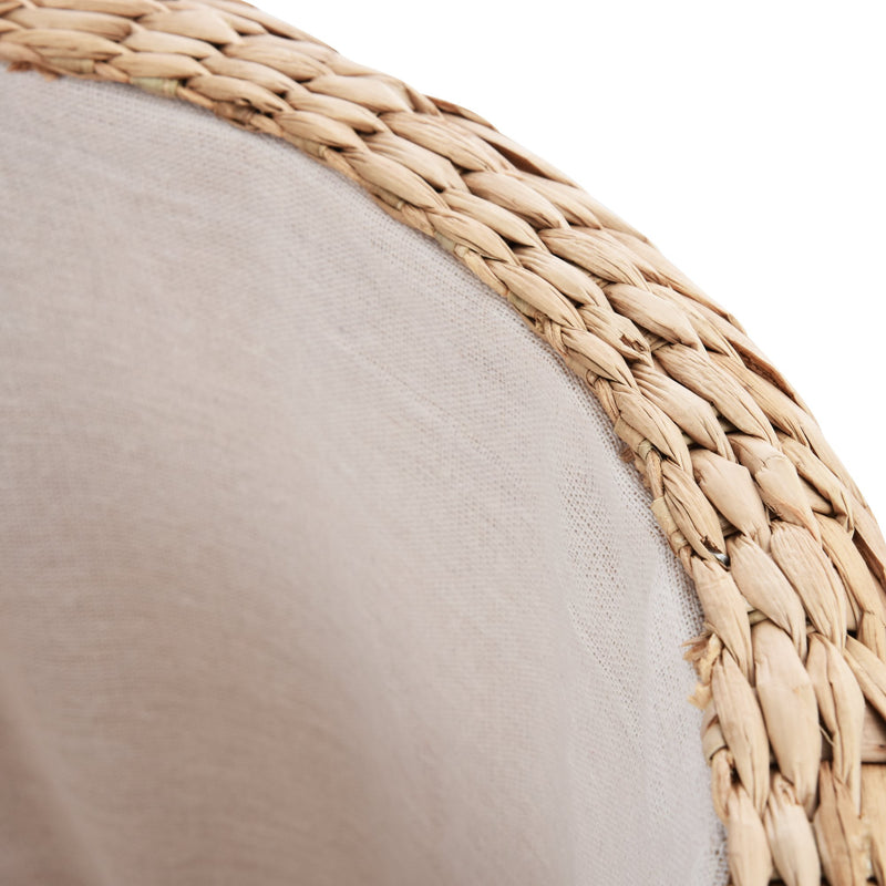 Pouf Contenitore Tondo Ø43x43 cm in Rattan Khaki