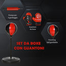 Punching Ball per Bambini con Guantoni Altezza Regolabile Rosso e Nero