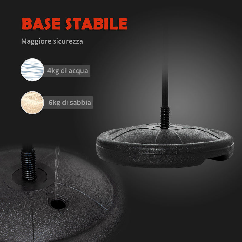 Punching Ball per Bambini con Guantoni Altezza Regolabile Rosso e Nero