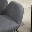 Sedia a Dondolo Imbottita 65x80x88 cm in Metallo e Tessuto Grigio