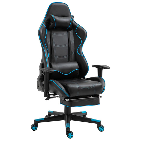 Sedia da Gaming Ergonomica 72x77x128-138 cm con Poggiapiedi in Similpelle Nero online