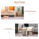 Set 2 Tavolini Contenitori Ripiano Rimovibile in Metallo e MDF Oro Rosa e Legno