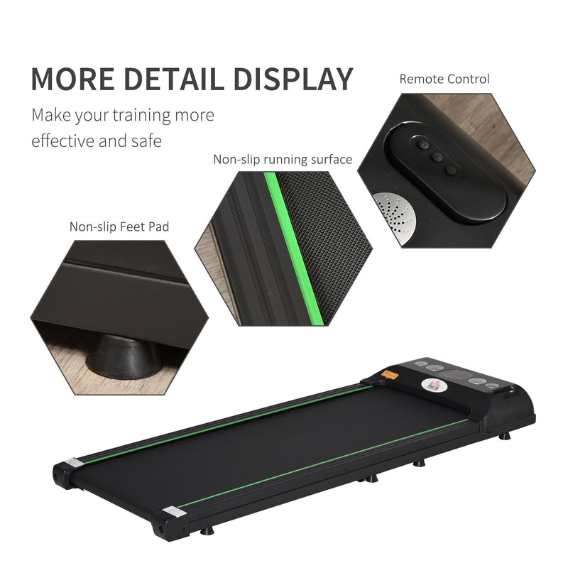 Tapis Roulant Elettrico Senza Manubrio 133x50x13 cm Display LED e Telecomando Nero