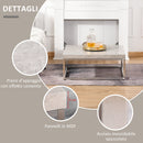 Tavolino Basso da Caffè 80x80x34 cm in Acciaio e MDF Grigio