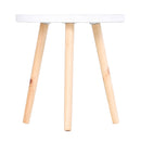 Tavolino Basso Ø40x40,5 cm in Legno e MDF Bianco