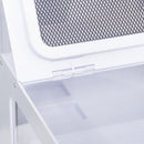 Terrario per Tartarughe d'Acqua 47x28x25 cm 2 Piattaforme Apribili Bianco