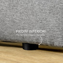 Testiera Letto Matrimoniale 160x7x120 cm in Tessuto Effetto Lino Trapuntata a Bottoni Grigia