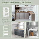 Torre Montessoriana per Bambini 40x50x90 cm Altezza Regolabile in MDF Bianca