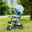 Passeggino Triciclo 100x48x106 cm con Sedile Girevole 360° Verde