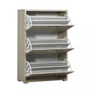 Scarpiera 3 Ante a Ribalta 75,3x33x115,7 h cm in Truciolare bilaminato Olmo