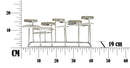 Portacandele Rett-Plus Argento 40x19x15,5 cm in Ferro Argento