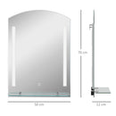 Specchio Bagno a Parete Luce LED a 3 Colori Mensola in Vetro 50x12x70 cm 