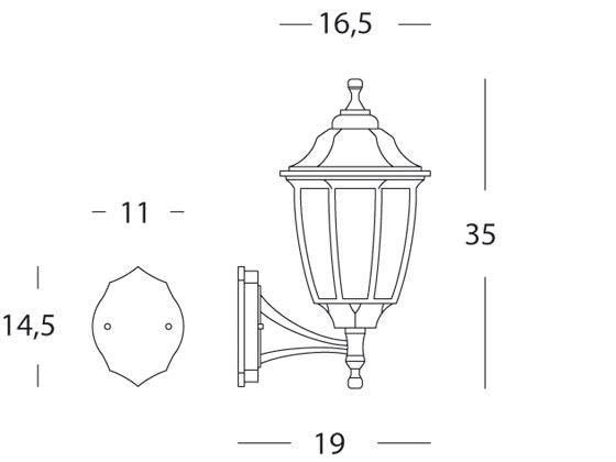 Lampada Applique Piccola in Alto Colore Grigio per Esterno Linea Olive Sovil