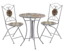 Set da Giardino Pieghevole in Metallo con Tavolo e 2 Sedie Tropea Bianco