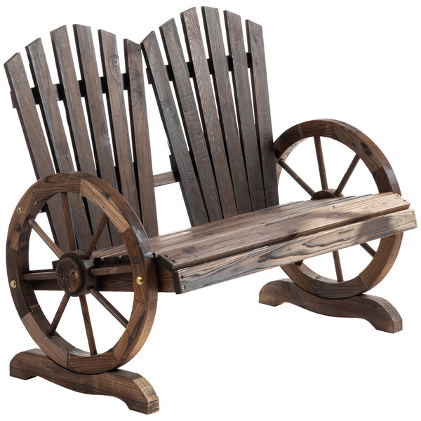 Panchina da Giardino 2 Posti 108x66x95 cm in Legno di Abete Carbonizzato online