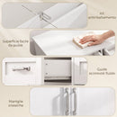 Credenza da Cucina Stile Country 140x38x80 cm con 4 Cassetti e 4 Ante in MDF Bianco      