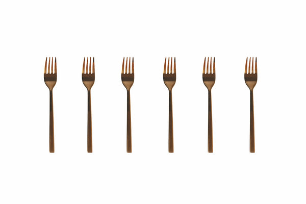 online Set 6 Forchette Dessert in Acciaio Rame Villa d'Este Home Tivoli Lexington