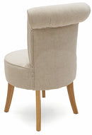 Sedia Imbottita in Tessuto Gambe in Legno Soriani Ecrù