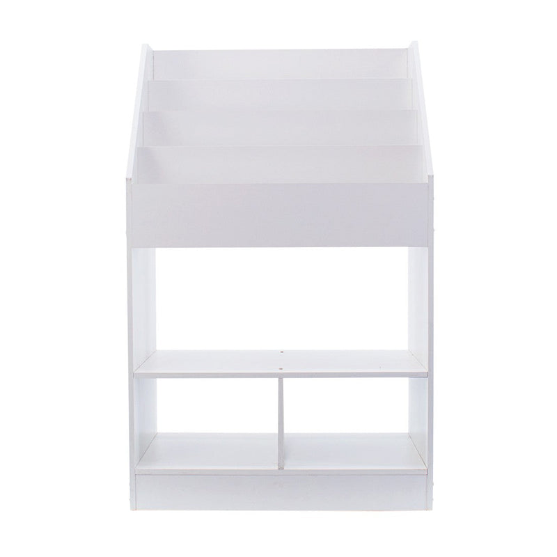 Libreria Montessori per Bambini 63x30x100 cm 4 Ripiani in MDF e Truciolato Bianca