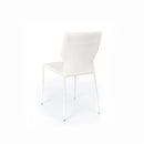 Set 2 Sedie 56x44xH86,5 cm in Similcuoio e Metallo Kim Bianco