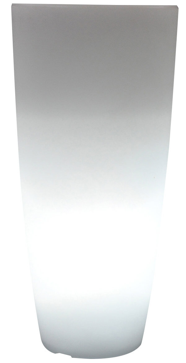 acquista Vaso Luminoso Tondo Ø40x90 cm in Resina Bauer Bianco Ghiaccio