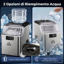 Macchina del Ghiaccio 3,2 Litri 24 Cubetti 299W in Acciaio Argento