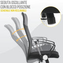 Sedia Direzionale da Ufficio 66x50x112/123 cm Ergonomica in Rete Mesh Nera