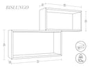 Set 2 Mensole Cubo da Parete Rettangolare in Fibra di Legno Bislungo Rosso