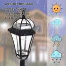 Set 2 Lampioni Solari per Giardino con 2 LED e Accensione Automatica   Nero