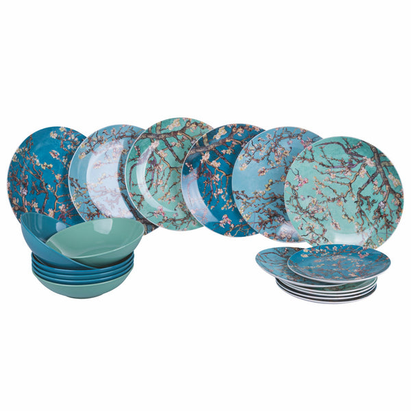Servizio Piatti 18 Pezzi in New Porcellana e Gres Villa d'Este Home Tivoli Japanese Dream Blue prezzo
