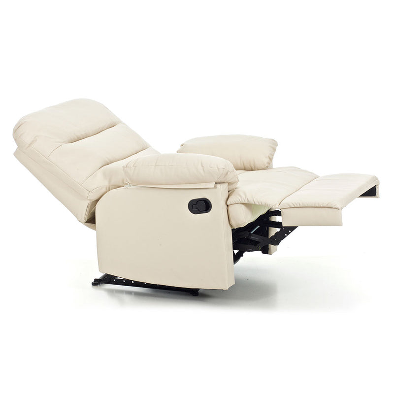 Poltrona Relax Reclinabile Manuale in Similpelle Mara Crema