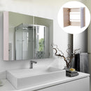 Specchiera da Bagno 2 ante e 3 Ripiani in Legno Rovere 63x60x13.5 cm 