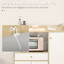 Mobile da Cucina per Microonde 90x30x94 cm in Truciolato Naturale e Bianco