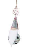 Addobbi Natalizi Sfera Babbo Natale da Appendere Ø 16 cm in Metallo