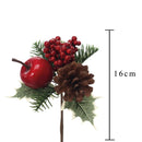 Set 24 Pick con Mele e Bacche H15 cm Rosso