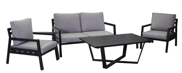 prezzo Set Salotto da Giardino in Alluminio Divano 2 Poltrone e Tavolino Irvine Grigio