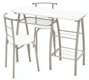 Set da Pranzo Tavolo Penisola con 2 Sedie in Ferro Soriani Bianco