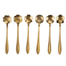 Set di Cucchiaini 6 Pezzi 12,5x2,5x0,5 cm in Acciaio Inox VdE Tivoli 1996 Luxury Foglie Oro