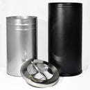 Cestino Gettacarte Ø38,5 cm in Metallo Nero Opaco 52L con Coperchio Girevole