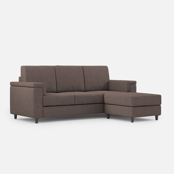 Divano 3 Posti con Pouf 208x155x85 cm Marrak in Tessuto Talpa prezzo