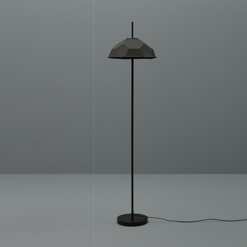Lampada da Terra Ø34xH160 cm in Cartone Riciclato e Metallo Egg Nero