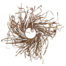 Coroncina rattan innevato rami con pigne marrone cm Ø50x4