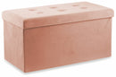 Baule Cassapanca Pouf Contenitore in Velluto Soriani Rosa Cipria