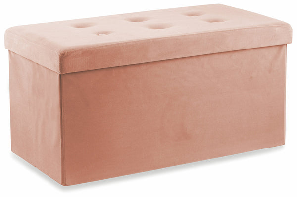 sconto Baule Cassapanca Pouf Contenitore in Velluto Soriani Rosa Cipria
