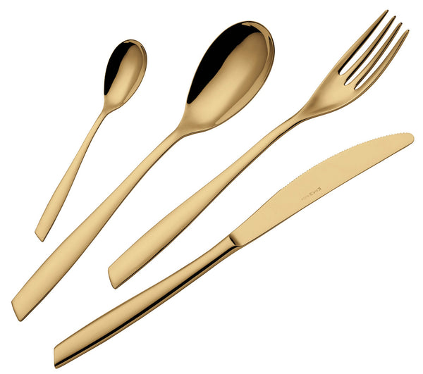 online Servizio Set di Posate 24 Pezzi in Acciaio 18/10 PVD Eme Eleven Gold