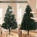 Albero di Natale Artificiale Ø110x180 cm con 820 Rami Ignifughi e Base in Acciaio Verde      