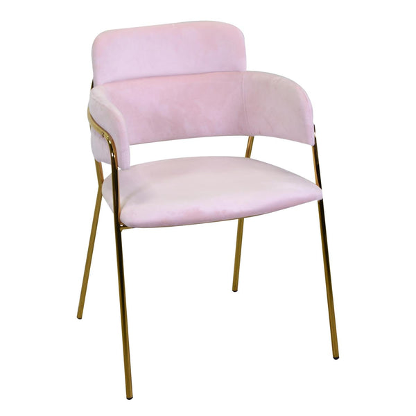 Sedia Imbottita 52x52xh79 cm in Tessuto Velluto Hannover Rosa sconto