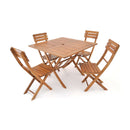 Set da Giardino Pieghevole in Legno Acacia 4 Sedie e Tavolo Taddei Bago 4